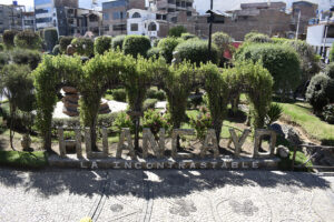 Parque de Identidad Wanka donde está el nombre de Huancayo